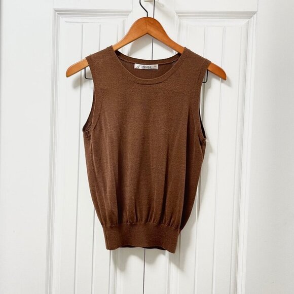 Vintage Jessica Wool Blend Sweater Vest Knit Top Brown – M - Picture 1 of 9